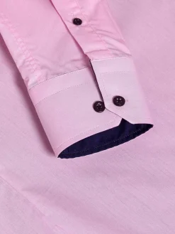 Wam Denim Overhemd Lange Mouwen<Ales Solid Structured Pink Overhemd Lange Mouw