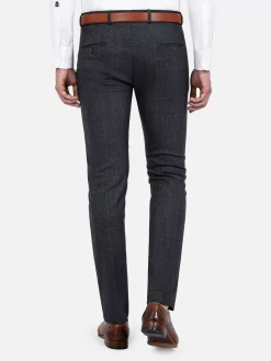 Wam Denim Pantalons<Amalfi Glen Check Slim Fit Navy Suit Pantalon
