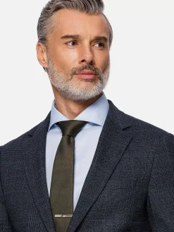 Wam Denim Colberts<Amalfi Glen Check Wide Lapel Navy Suit Colbert