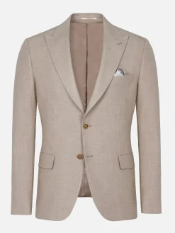 Wam Denim Colberts<Araya Peak Lapel Single Breast Beige Suit Blazer