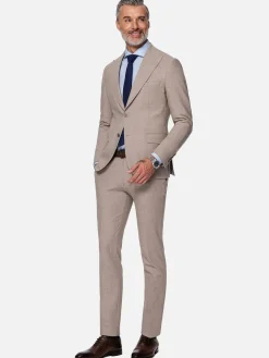 Wam Denim Colberts<Araya Peak Lapel Single Breast Beige Suit Blazer