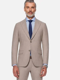 Wam Denim Colberts<Araya Peak Lapel Single Breast Beige Suit Blazer