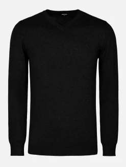 Wam Denim Sweaters<Athens V-Neck Black Sweater