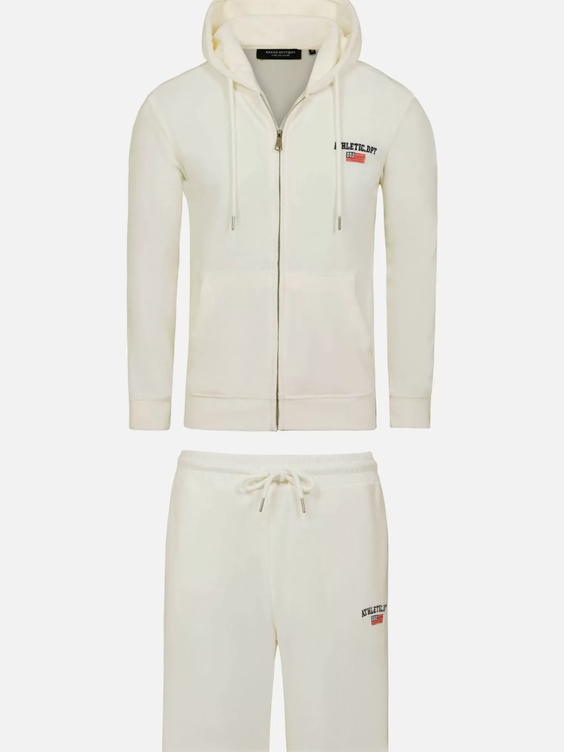 Wam Denim Sweaters<Avery Full Zipped White Hoodie Shorts Set