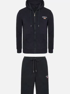 Wam Denim Sweaters<Avery Stretched Navy Hoodie Shorts Set