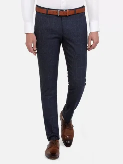 Wam Denim Pantalons<Branco Micro Patterned Navy Pants
