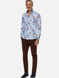 Wam Denim Overhemd Lange Mouwen<Burano Blue Floral Print Overhemd Lange Mouw