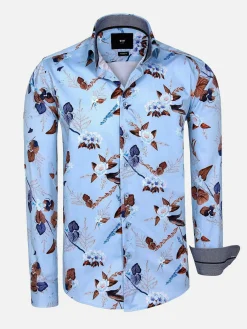 Wam Denim Overhemd Lange Mouwen<Burano Blue Floral Print Overhemd Lange Mouw
