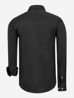 Wam Denim Overhemd Lange Mouwen<Catalina Anthracite Solid Overhemd Lange Mouw