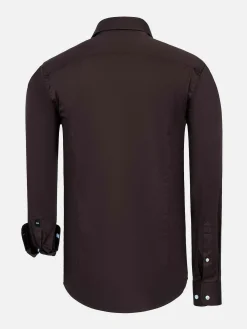 Wam Denim Overhemd Lange Mouwen<Catalina Brown Solid Overhemd Lange Mouw