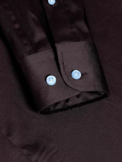 Wam Denim Overhemd Lange Mouwen<Catalina Brown Solid Overhemd Lange Mouw