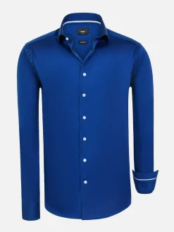 Wam Denim Overhemd Lange Mouwen<Catalina Light Navy Solid Overhemd Lange Mouw