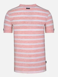 Wam Denim T-Shirts<Doenga Striped V-Neck Pink T-Shirt