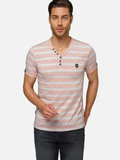 Wam Denim T-Shirts<Doenga Striped V-Neck Pink T-Shirt
