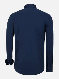 Wam Denim Overhemd Lange Mouwen<Everest Stretched Navy Overhemd Lange Mouw