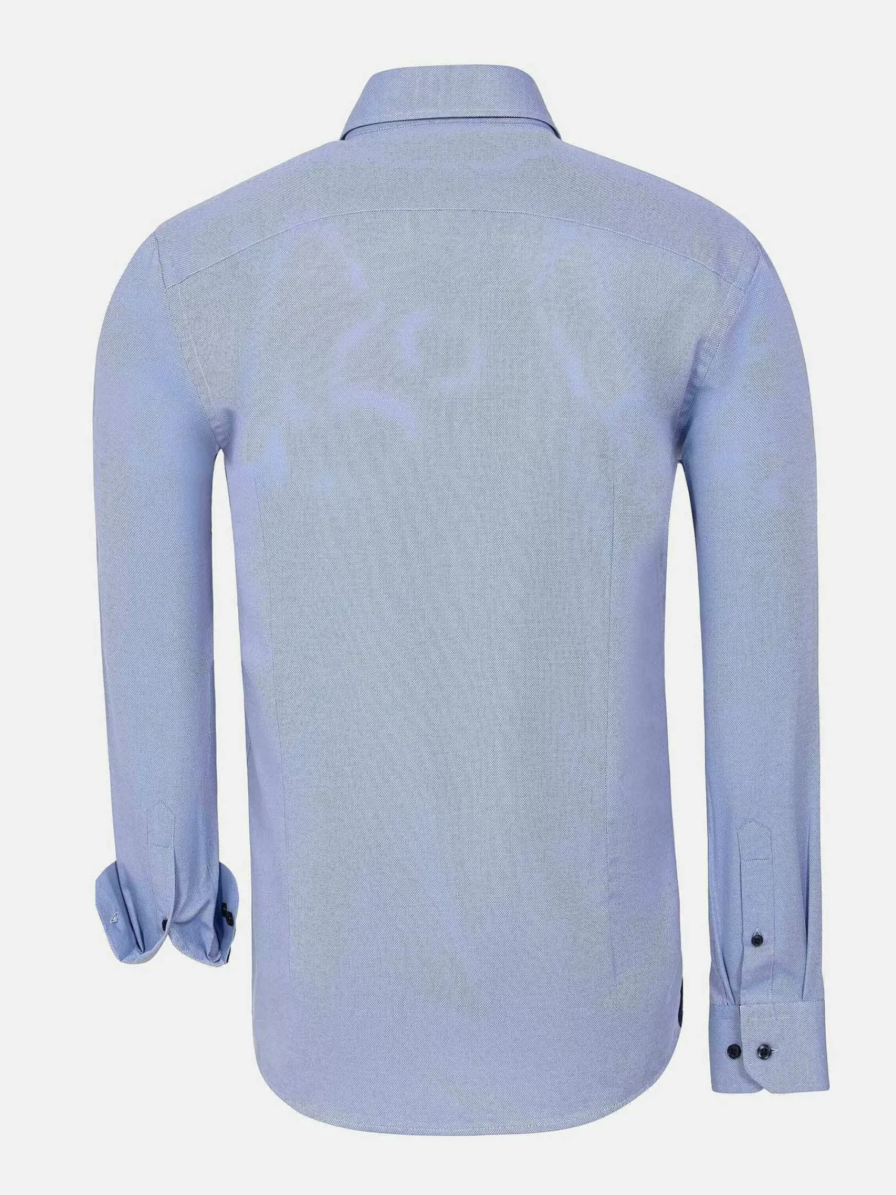 Wam Denim Overhemd Lange Mouwen<Flers Double Collar Blue Overhemd Lange Mouw