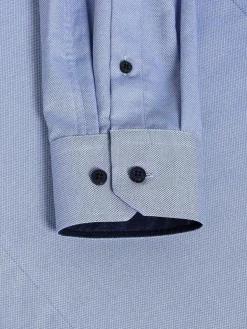 Wam Denim Overhemd Lange Mouwen<Flers Double Collar Blue Overhemd Lange Mouw