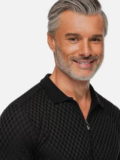 Wam Denim Polo'S<Gonzsles Black Zipper Polo