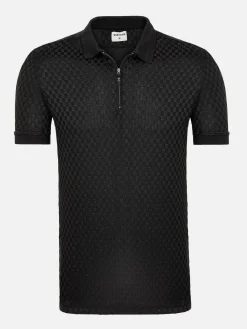 Wam Denim Polo'S<Gonzsles Black Zipper Polo