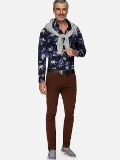 Wam Denim Overhemd Lange Mouwen<Havana Navy Floral Print Overhemd Lange Mouw