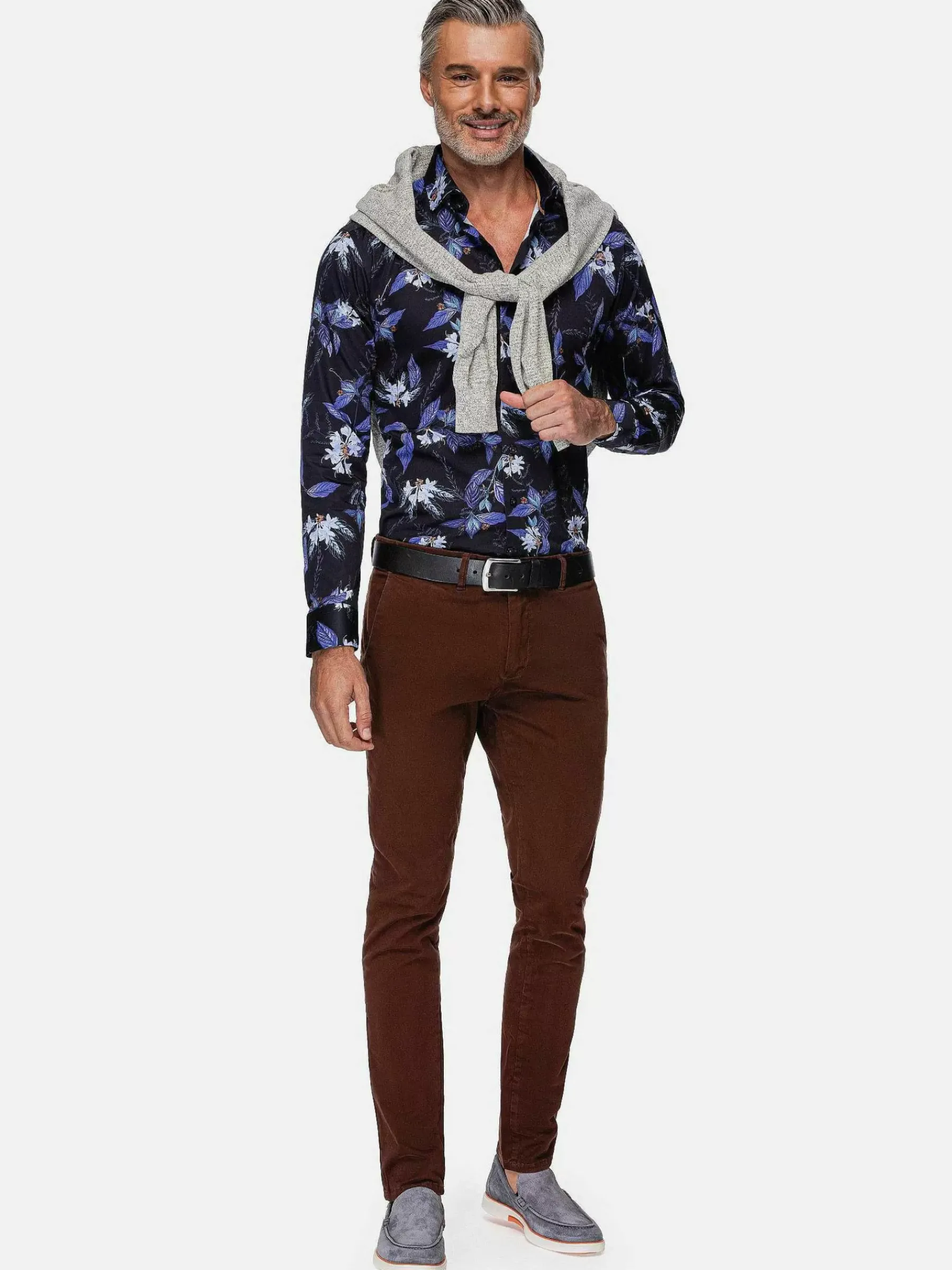 Wam Denim Overhemd Lange Mouwen<Havana Navy Floral Print Overhemd Lange Mouw