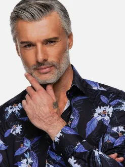 Wam Denim Overhemd Lange Mouwen<Havana Navy Floral Print Overhemd Lange Mouw