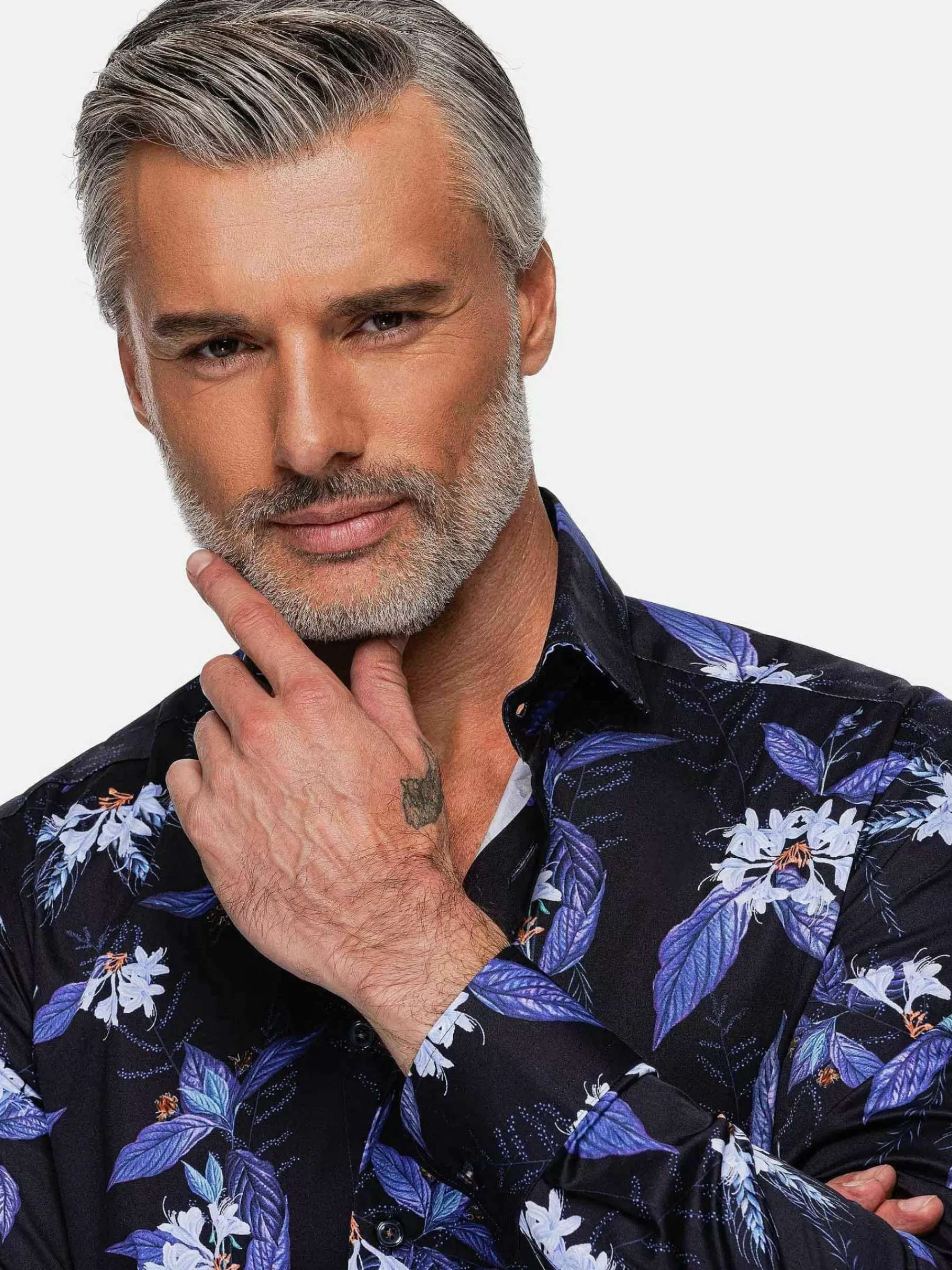 Wam Denim Overhemd Lange Mouwen<Havana Navy Floral Print Overhemd Lange Mouw