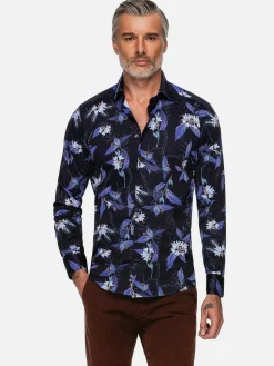 Wam Denim Overhemd Lange Mouwen<Havana Navy Floral Print Overhemd Lange Mouw