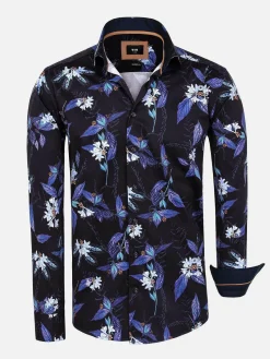 Wam Denim Overhemd Lange Mouwen<Havana Navy Floral Print Overhemd Lange Mouw