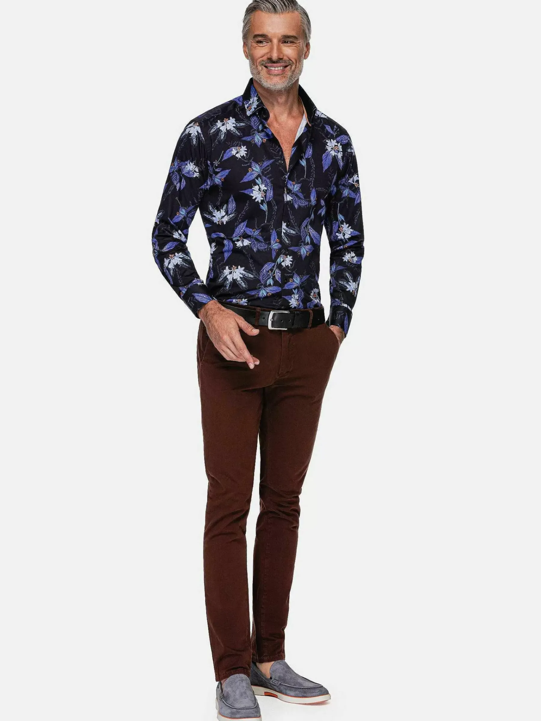 Wam Denim Overhemd Lange Mouwen<Havana Navy Floral Print Overhemd Lange Mouw