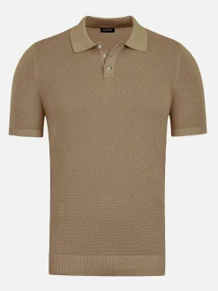 Wam Denim Polo'S<Henry Pique Knit Brown Polo
