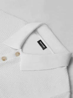 Wam Denim Polo'S<Henry Pique Knit White Polo