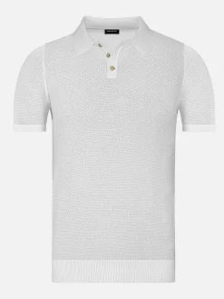 Wam Denim Polo'S<Henry Pique Knit White Polo