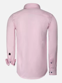 Wam Denim Overhemd Lange Mouwen<Lance Solid Pink Overhemd Lange Mouw