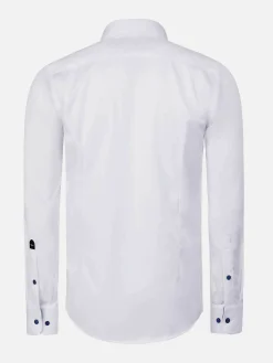 Wam Denim Overhemd Lange Mouwen<Lance Solid White Overhemd Lange Mouw