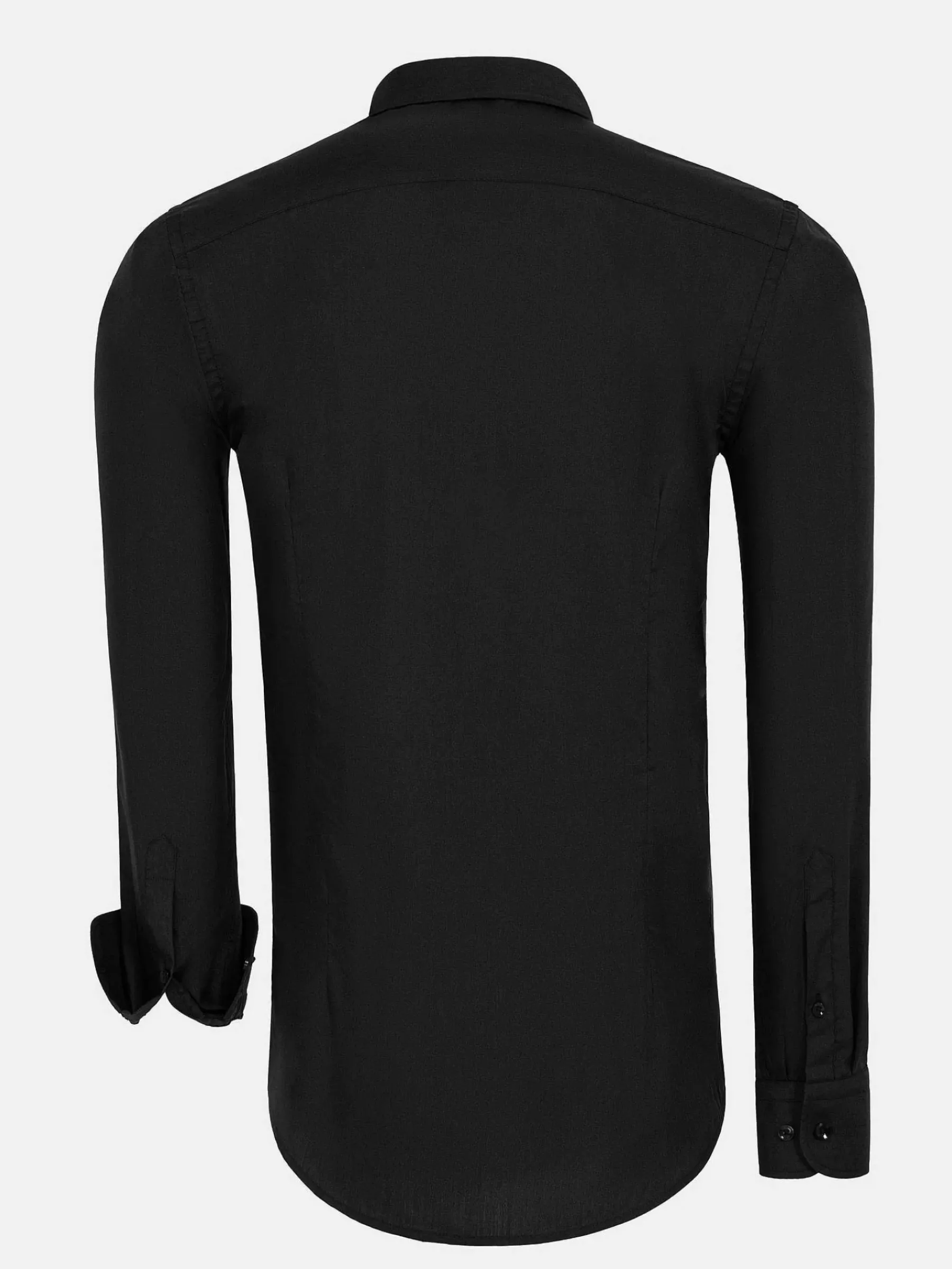 Wam Denim Overhemd Lange Mouwen<Leira Solid Black Overhemd Lange Mouw