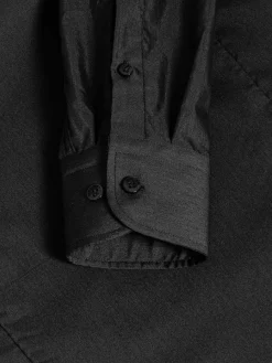 Wam Denim Overhemd Lange Mouwen<Leira Solid Black Overhemd Lange Mouw