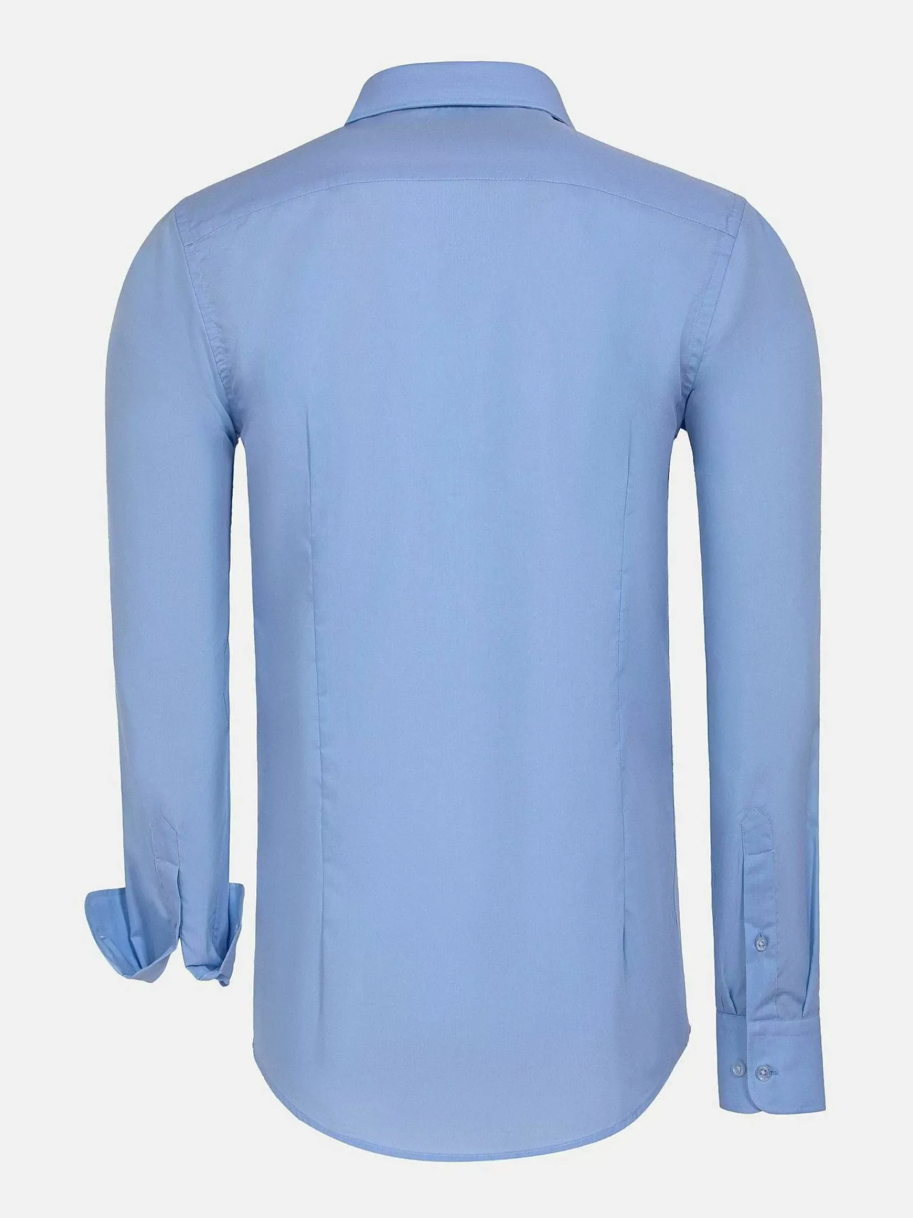 Wam Denim Overhemd Lange Mouwen<Leira Solid Blue Overhemd Lange Mouw