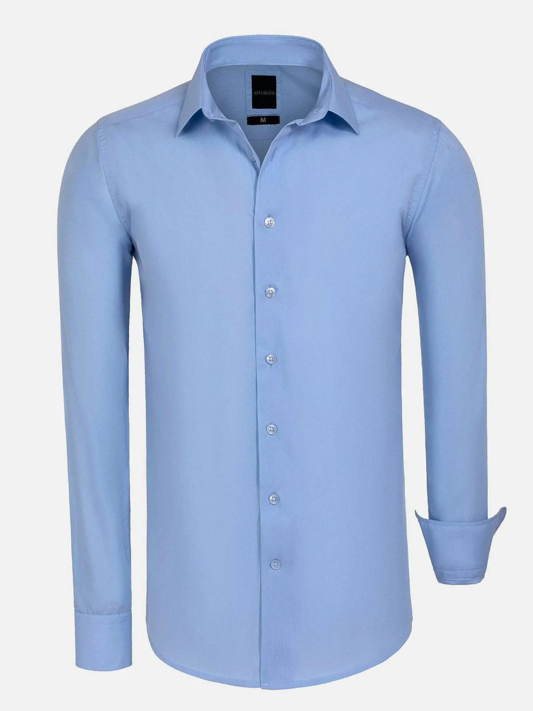 Wam Denim Overhemd Lange Mouwen<Leira Solid Blue Overhemd Lange Mouw