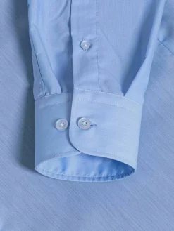 Wam Denim Overhemd Lange Mouwen<Leira Solid Blue Overhemd Lange Mouw