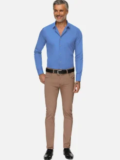 Wam Denim Overhemd Lange Mouwen<Leira Solid Dark Blue Overhemd Lange Mouw