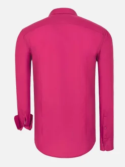 Wam Denim Overhemd Lange Mouwen<Leira Solid Fuchsia Overhemd Lange Mouw