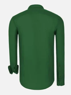 Wam Denim Overhemd Lange Mouwen<Leira Solid Green Overhemd Lange Mouw