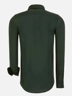 Wam Denim Overhemd Lange Mouwen<Leira Solid Khaki Overhemd Lange Mouw