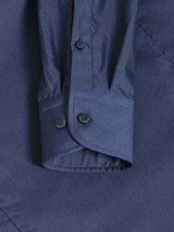 Wam Denim Overhemd Lange Mouwen<Leira Solid Navy Overhemd Lange Mouw