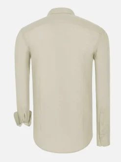 Wam Denim Overhemd Lange Mouwen<Leira Solid Off White Overhemd Lange Mouw