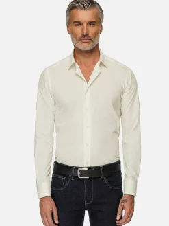 Wam Denim Overhemd Lange Mouwen<Leira Solid Off White Overhemd Lange Mouw