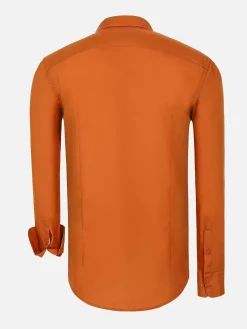 Wam Denim Overhemd Lange Mouwen<Leira Solid Orange Overhemd Lange Mouw