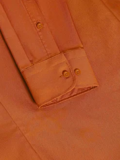 Wam Denim Overhemd Lange Mouwen<Leira Solid Orange Overhemd Lange Mouw