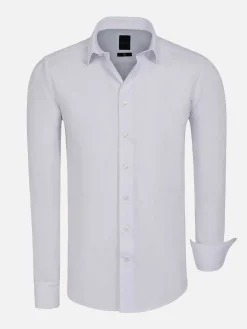 Wam Denim Overhemd Lange Mouwen<Leira Solid White Overhemd Lange Mouw